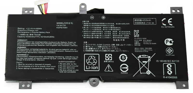 Erstatte Bærbar Batteri til ASUS ROG-Strix-Scar-II-GL504GS Erstatte Bærbar Batteri ASUS til ROG-Strix-Scar-II-GL504GS