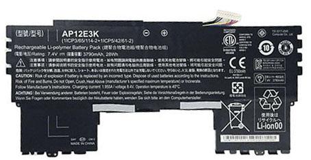 Erstatte Bærbar Batteri til acer AP12E3K Erstatte Bærbar Batteri acer til AP12E3K
