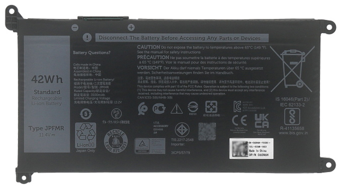 Erstatte Bærbar Batteri til Dell P29T001 Erstatte Bærbar Batteri Dell til P29T001